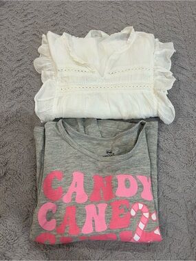 Bundle girls long sleeve shirts size 10